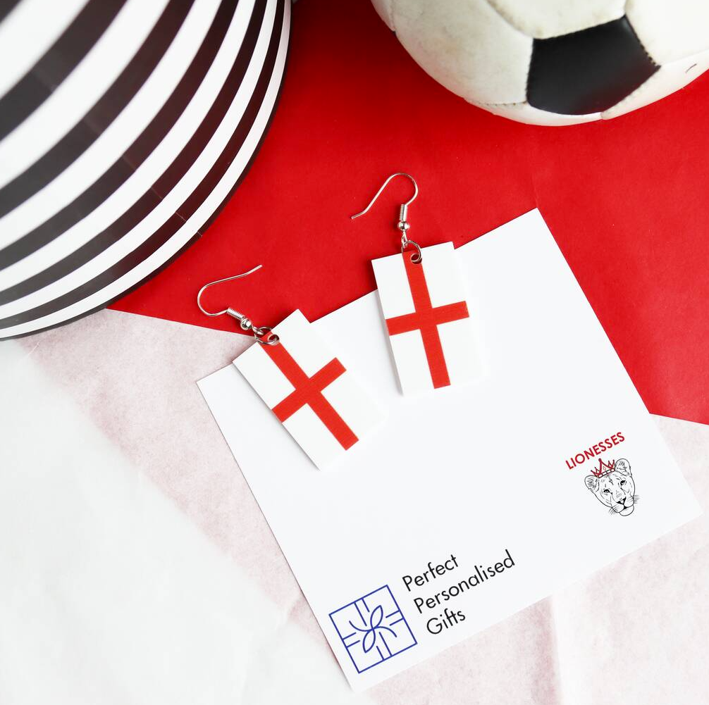 England Team Football Flag Earrings
