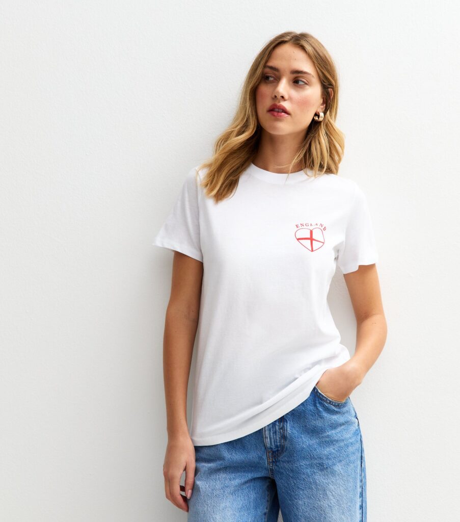 New Look white England print T-shirt