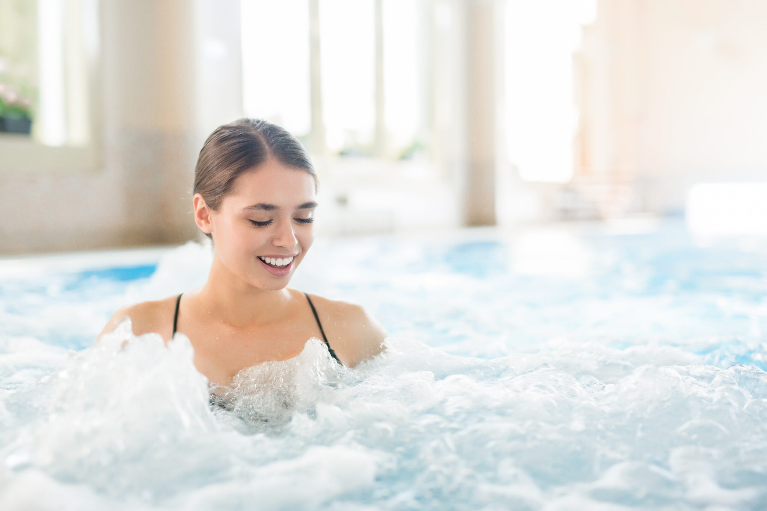 Woman in a hot tub