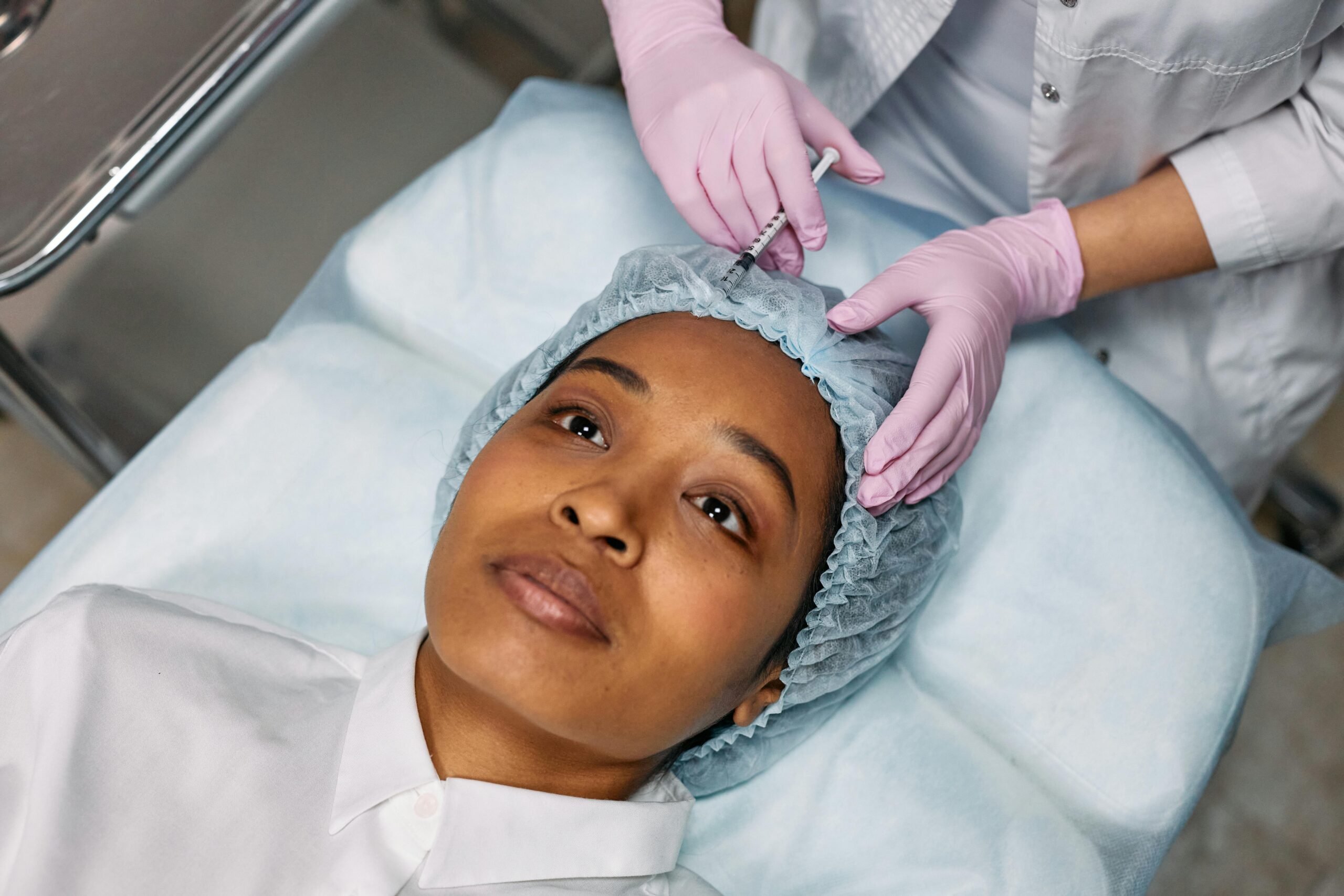 Woman receives botox