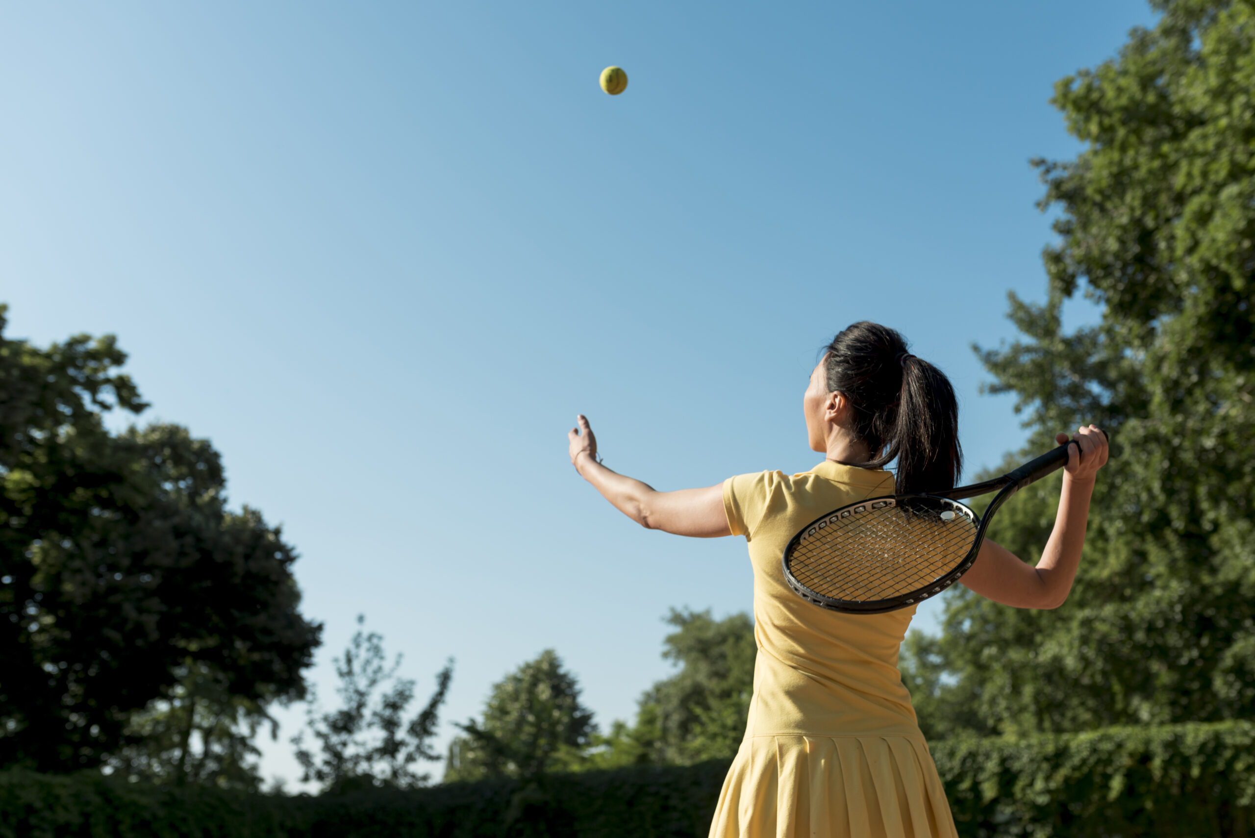Woman playing tennis