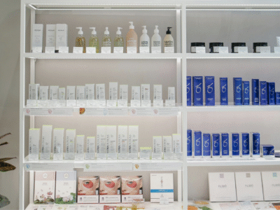 Beauty counter at a shop