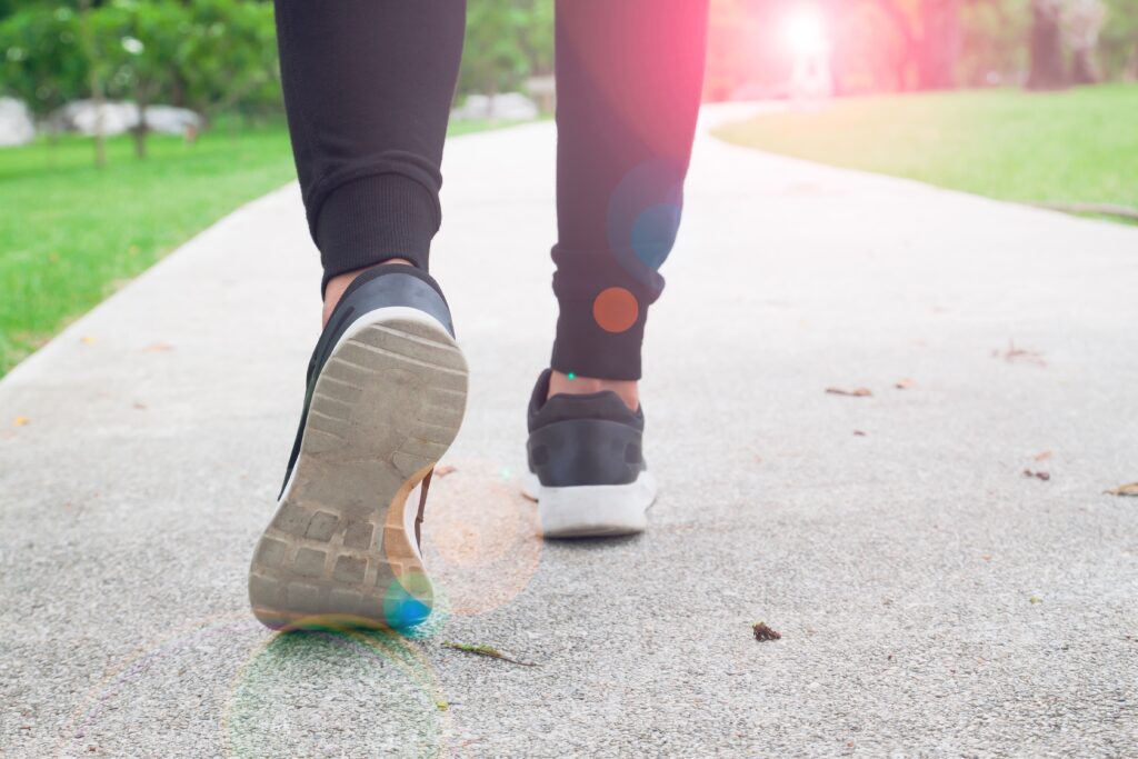 Woman walking in park