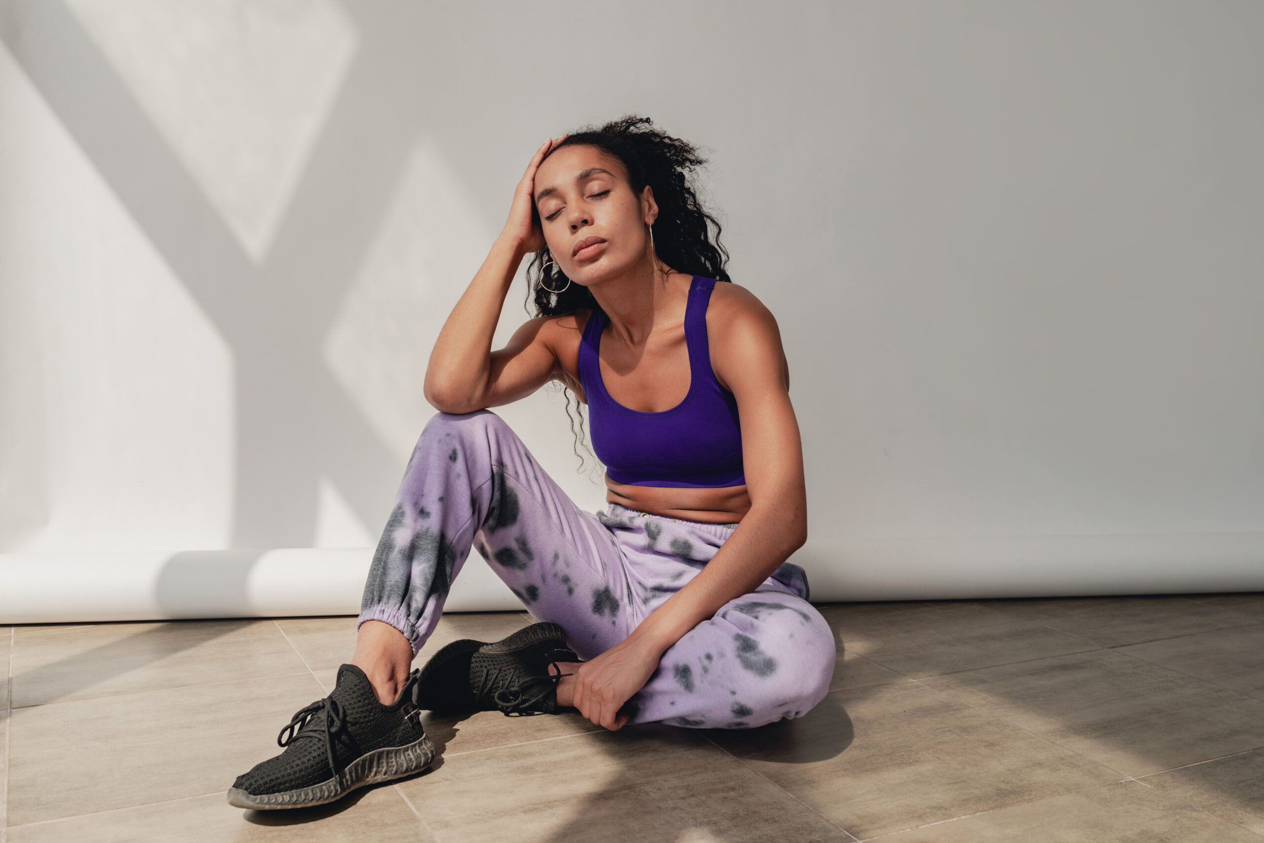 Woman tired from exercising
