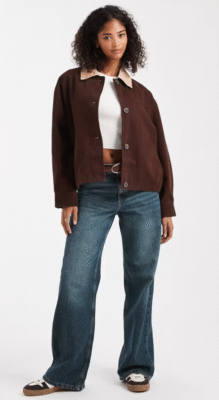 ASOS Bomber Barn Jacket with Stone Collar