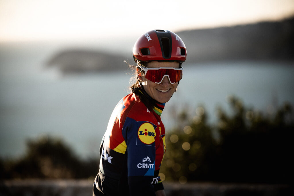 British cyclist Lizzie Deignan in her Lidl Trek kit