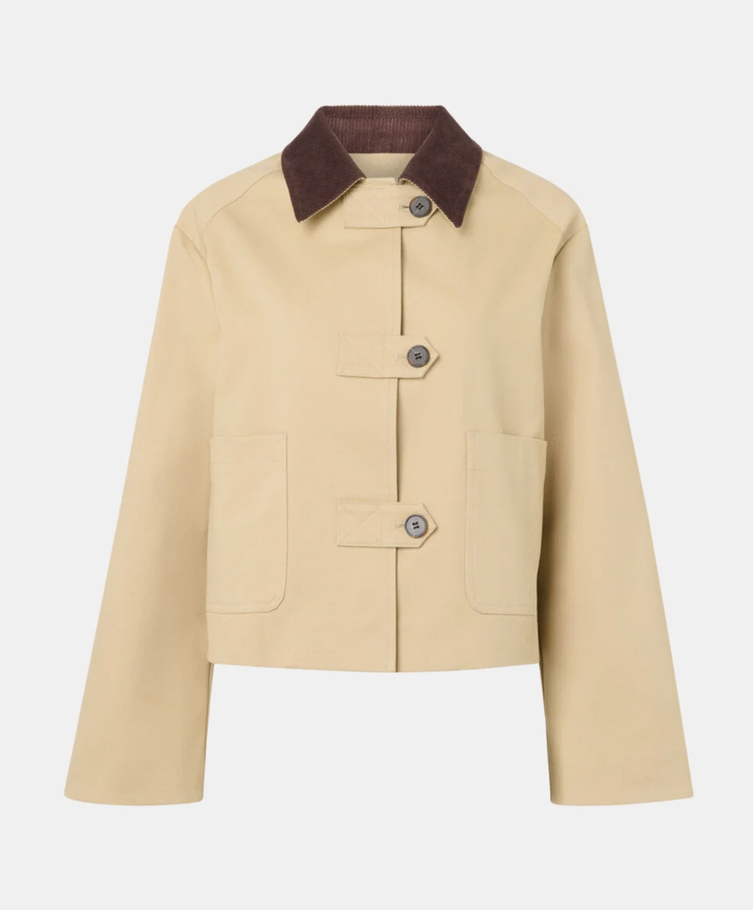 Whistles Neutral Corduroy Collar Jacket