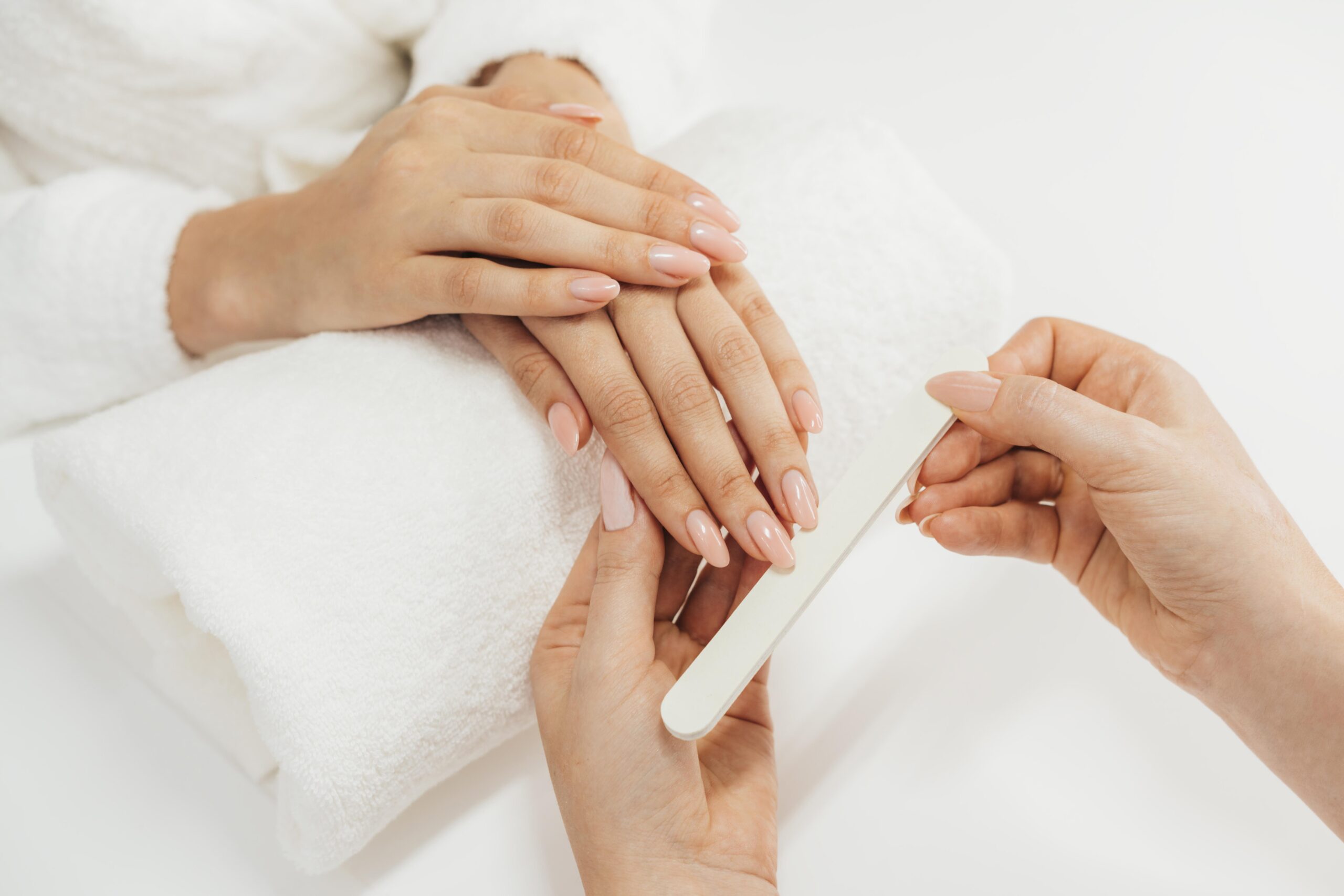 Woman getting a manicure