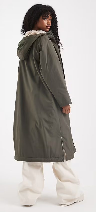 ASOS Longline Fleece Lined Rain Coat