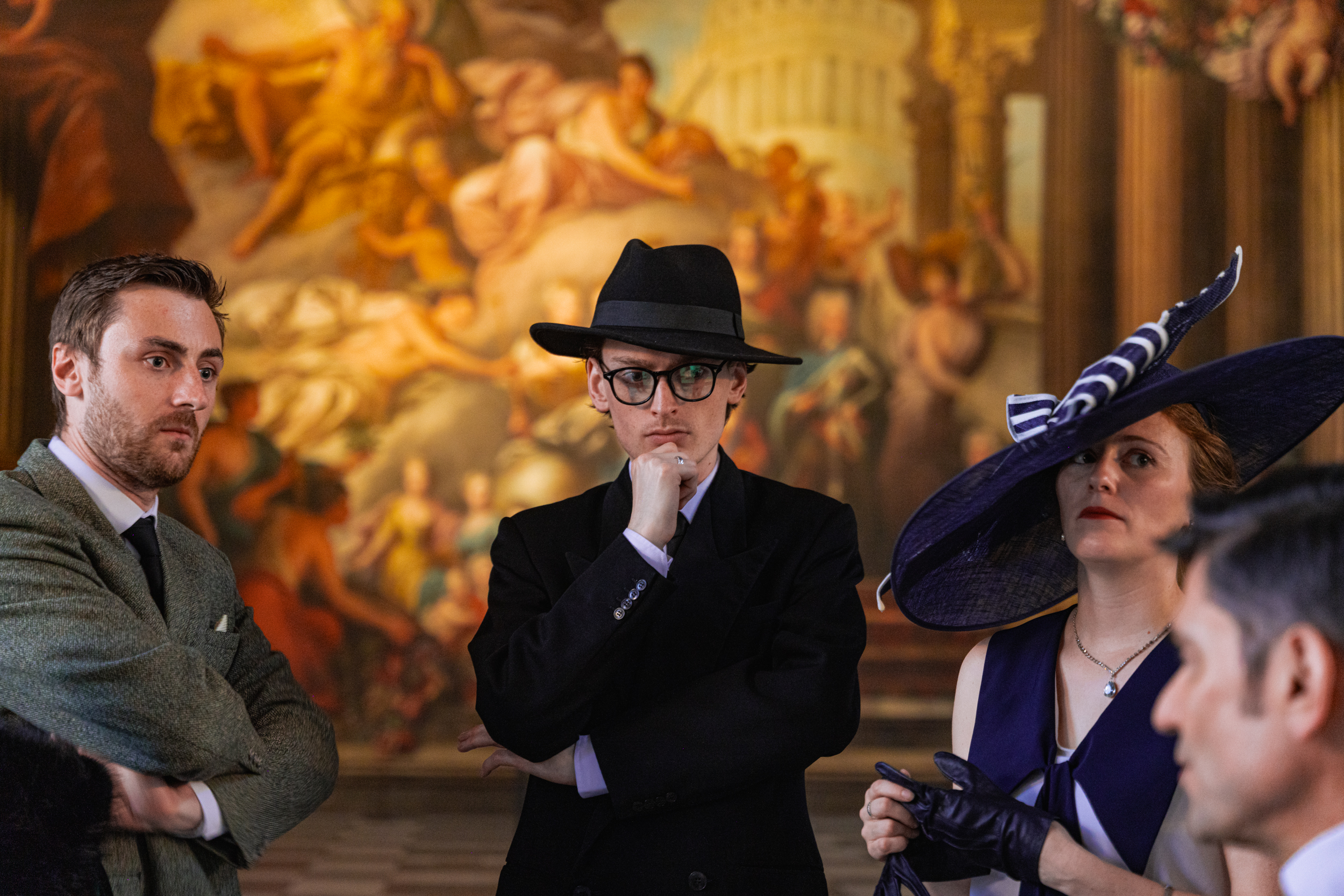actors dressed ibn murder mystery grab at the old royal naval college