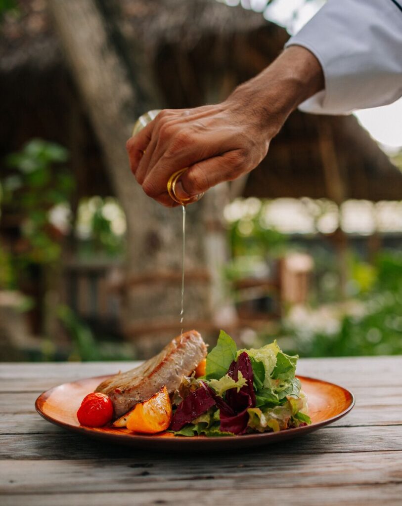 A chef at work at Zero in the Maldives