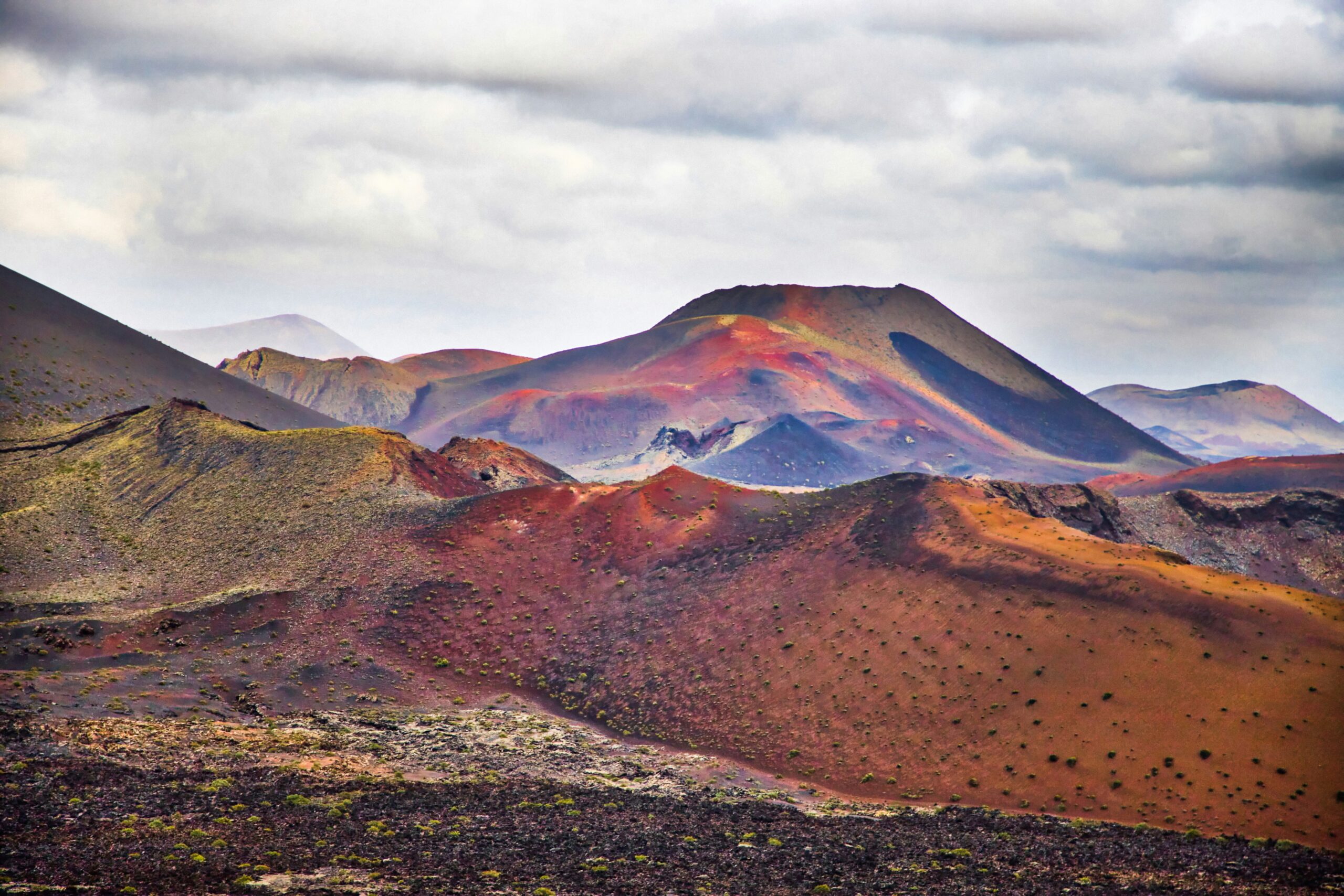 lanzarote mountain with volcanic terrain