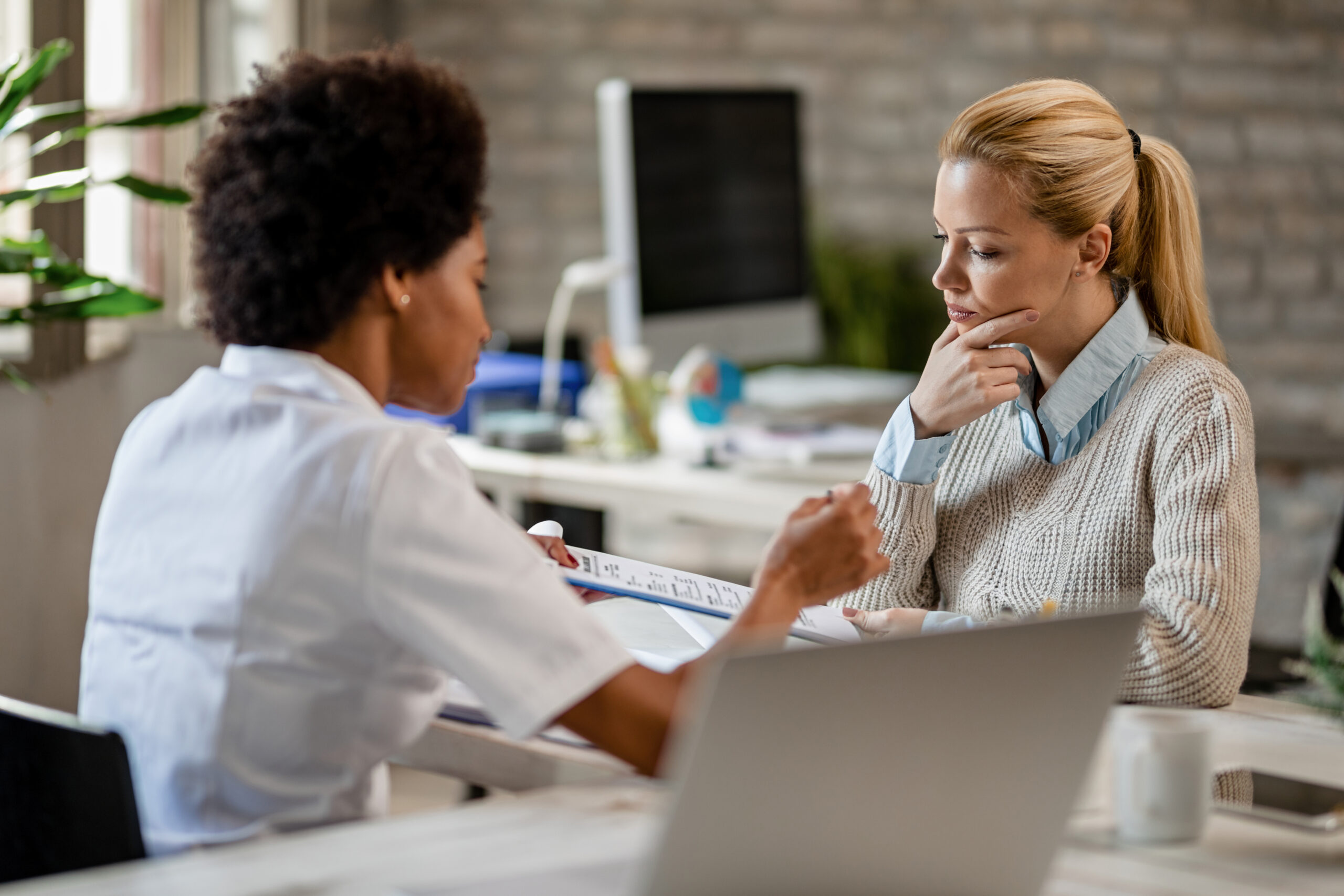 Woman at a medical appointment