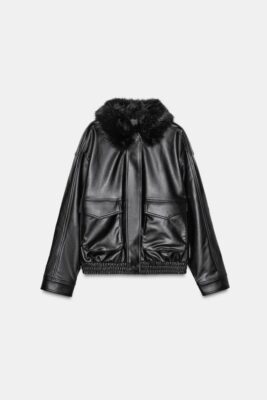 Jacket with detachable faux-fur collar