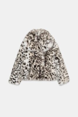 ZW Collection short faux-fur animal print coat