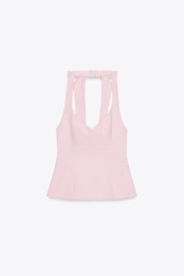 Halter top with back bow