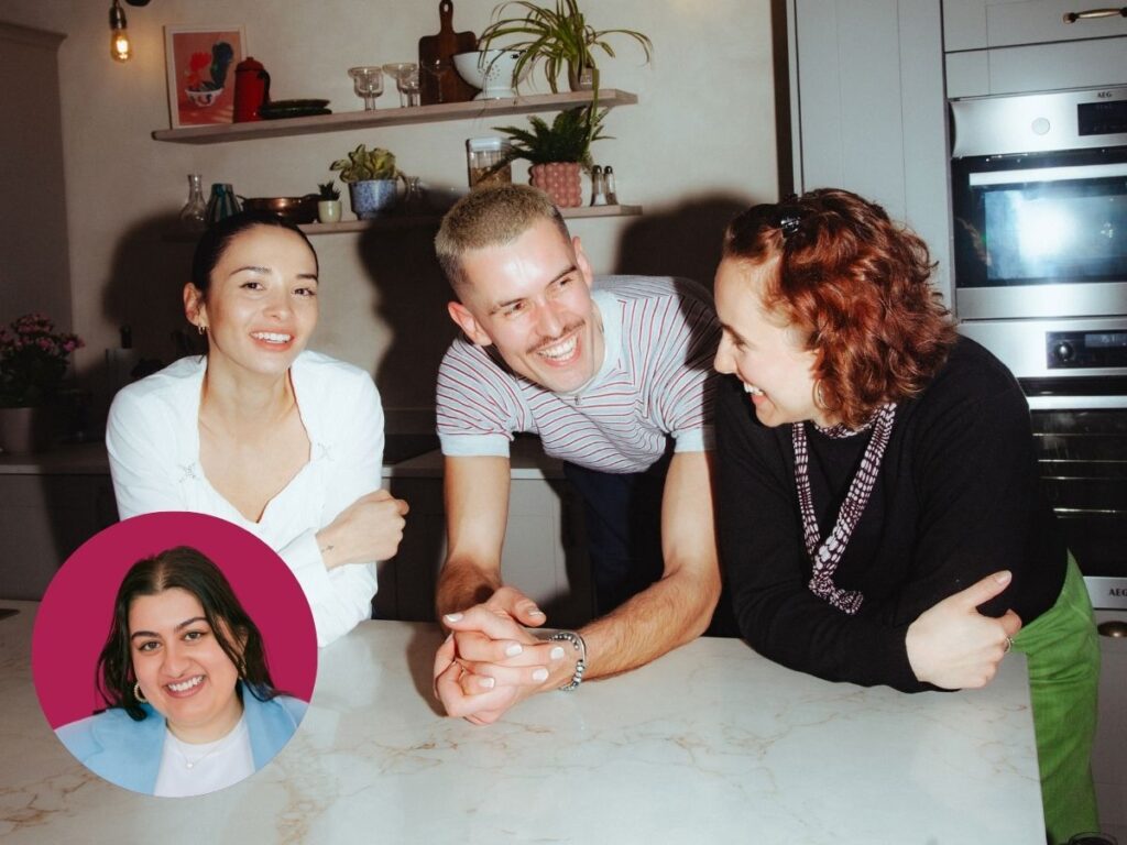 Three people at Come Together Social Club in London