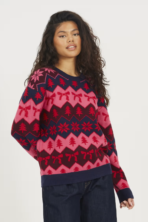 Brave Soul Stripe Christmas Jumper