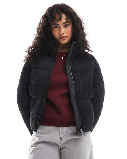 French Connection Crinkle Satin Puffer Jacket