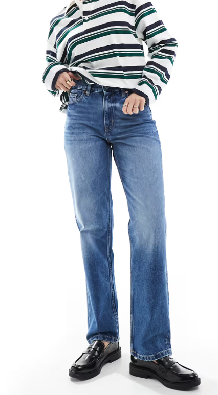 Monki Aimo Mid Rise Straight Jeans