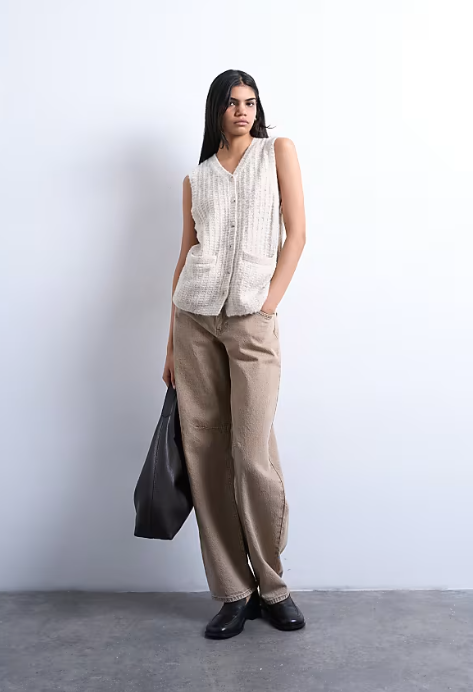 Topshop Knitted Stitchy Pocket Tank