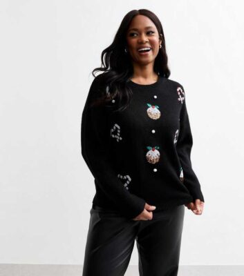 New Look Christmas Sequin Applique Jumper