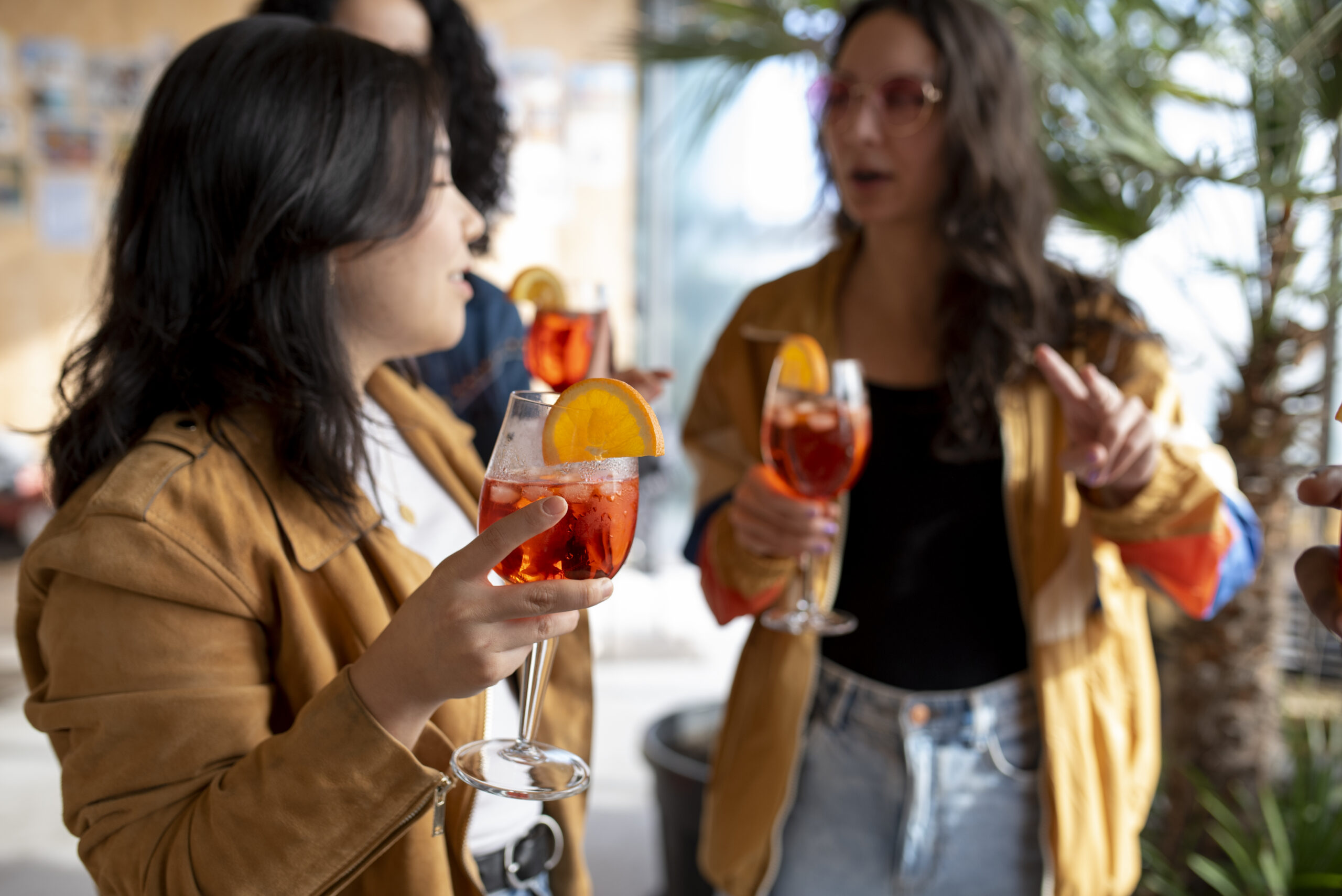 Women drinking cocktails
