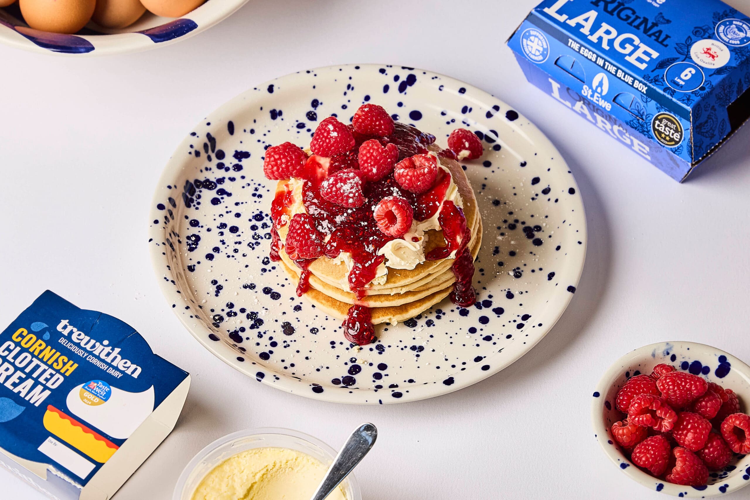 Trewithen Dairy pesto and halloumi pancakes