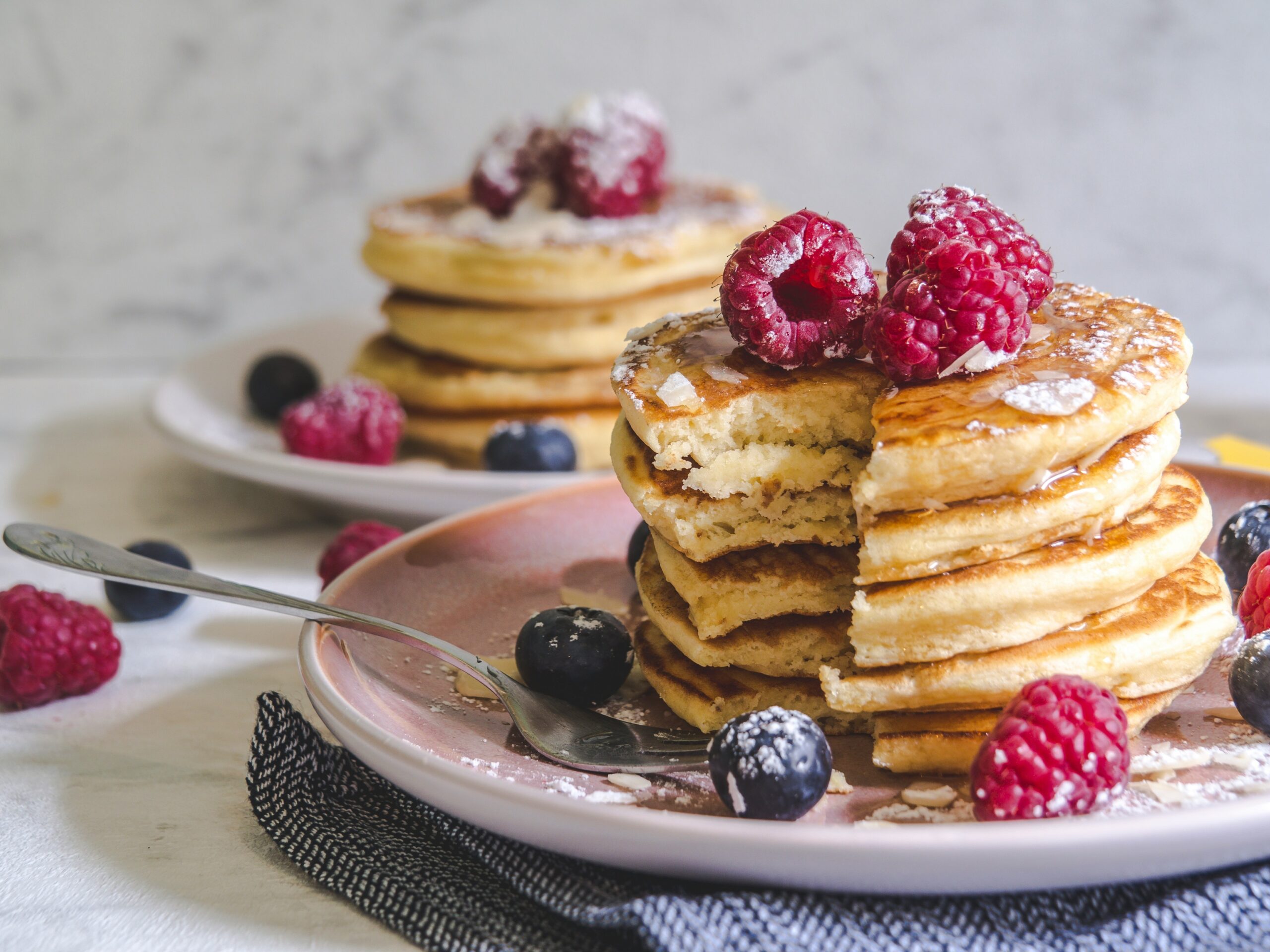 Pancake stack with berries