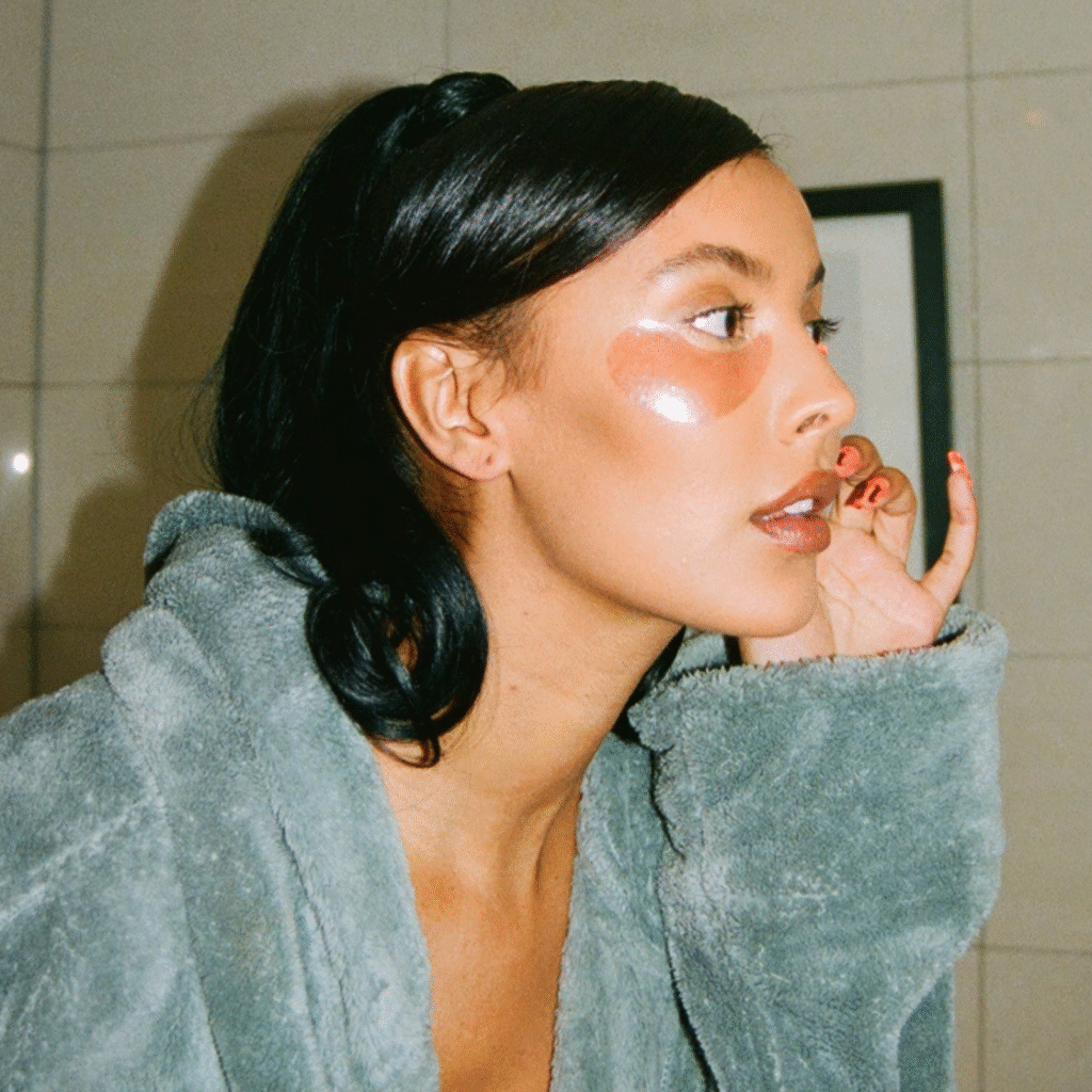 Maya Jama applies Mij eye patches