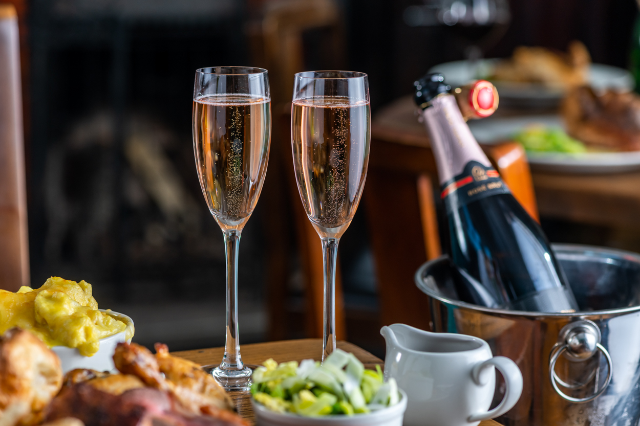 Moët glasses at Castle Pubs