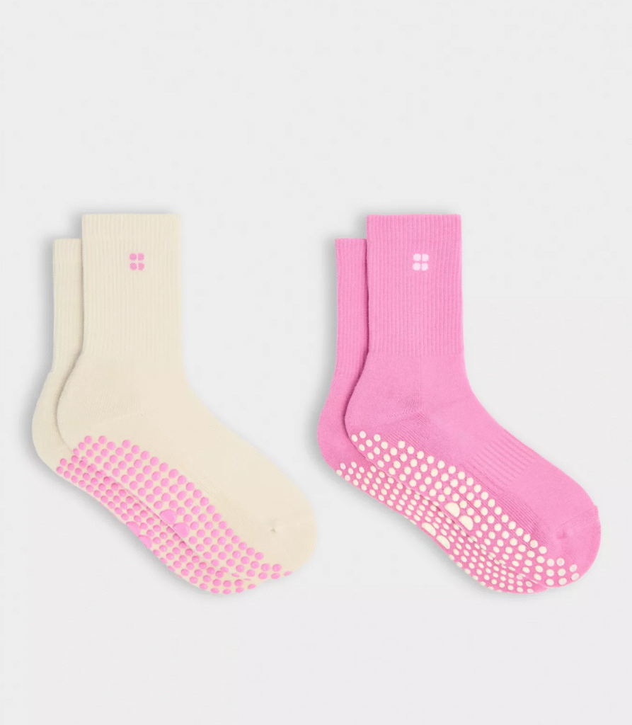 Pilates Crew Gripper Socks 2 Pack