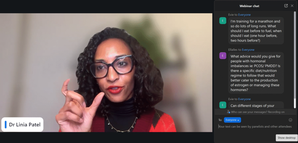 Dr Linia Patel speaks on Living360's pannel