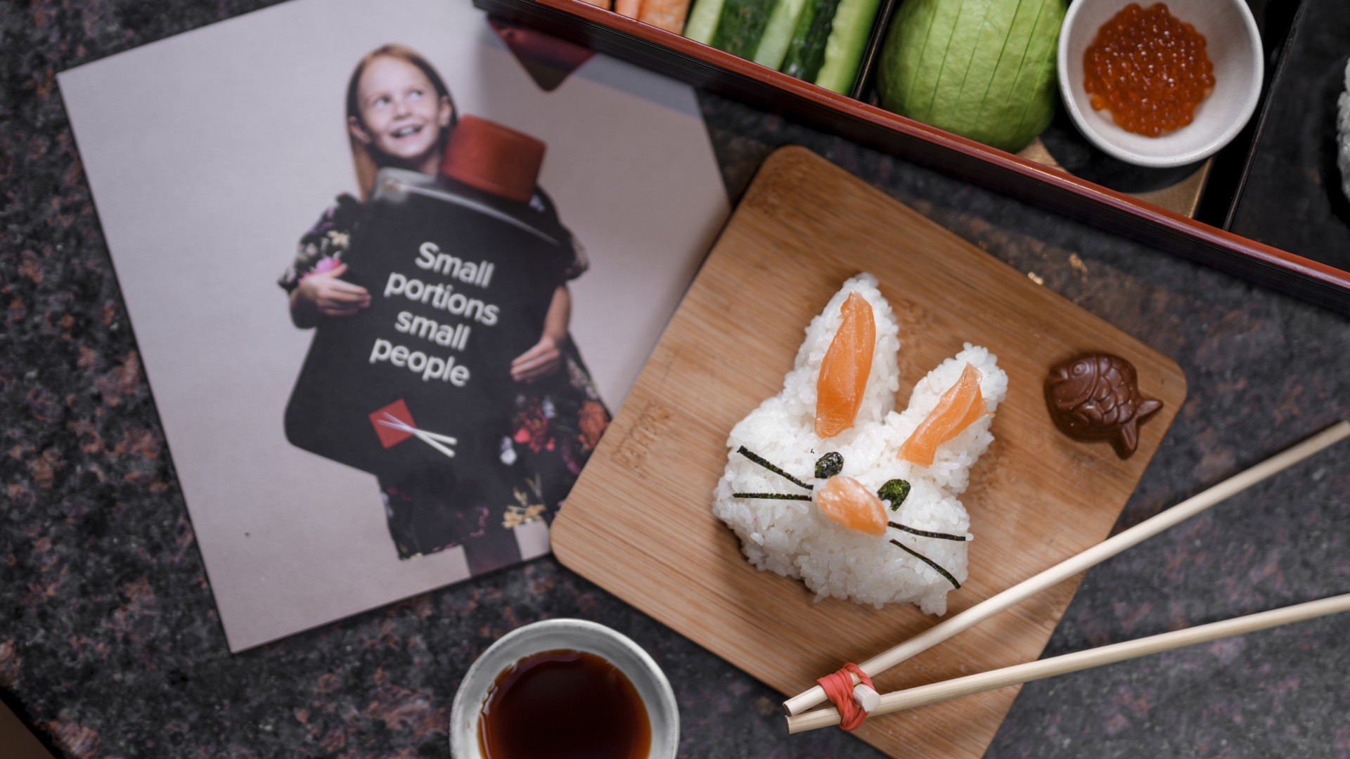 Bunny shaped sushi at Sticks’n’Sushi Battersea