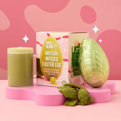 Bird & Blend Strawberries & Cream Matcha Infused Chocolate Easter Egg