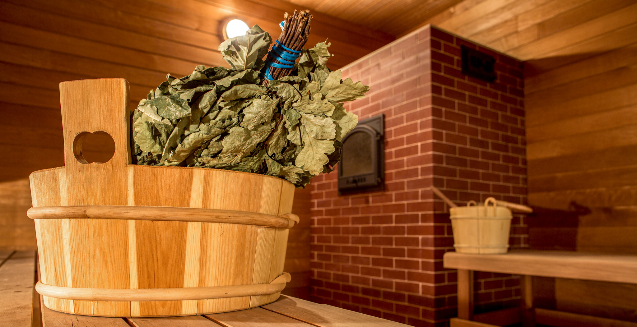 Leaf bundle in a Russian banya