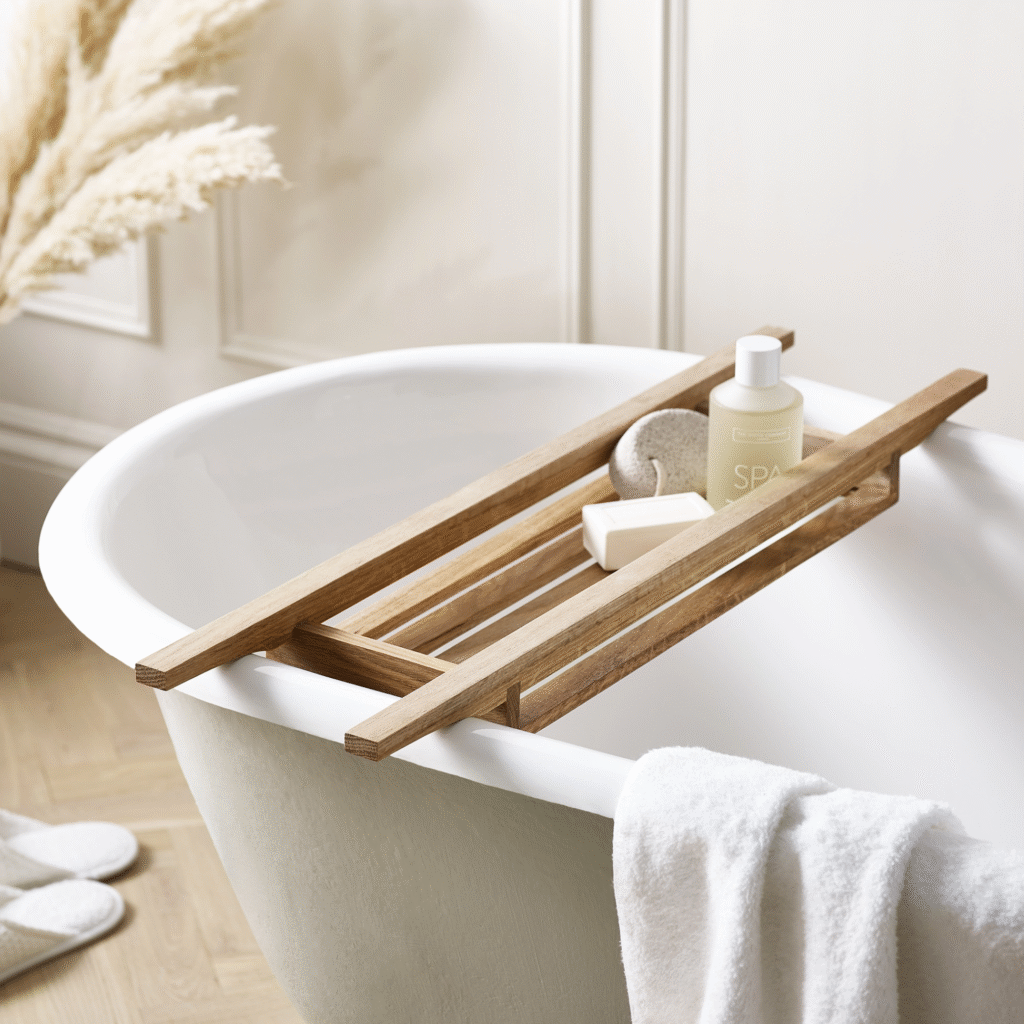 The White Company Wooden Bath Tidy