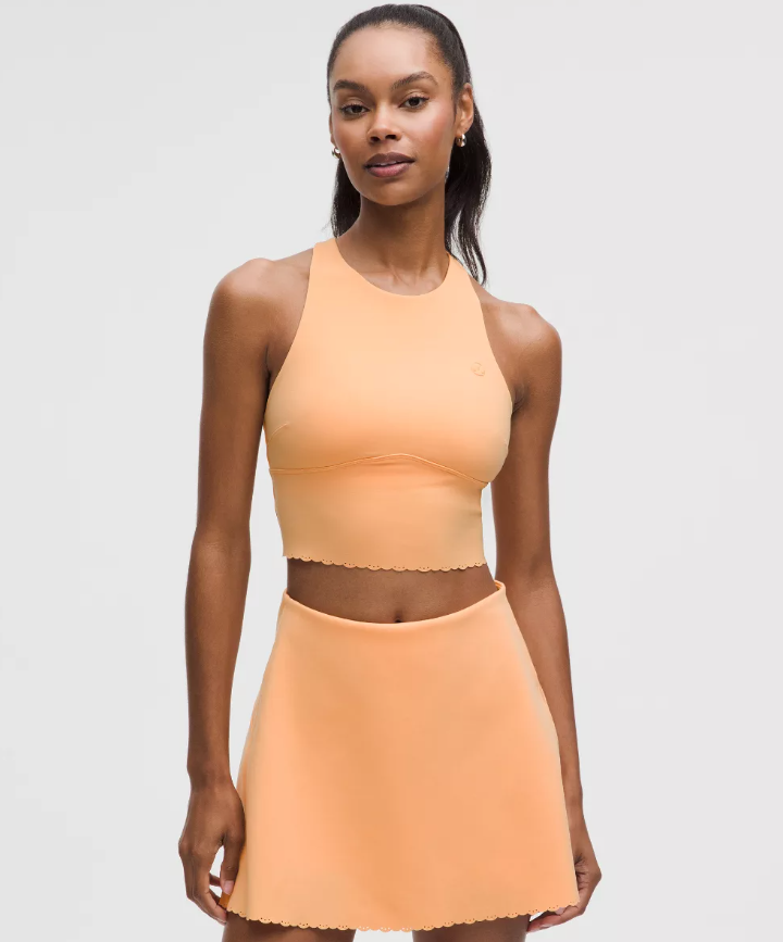orange scallop-hem tank top from Lululemon