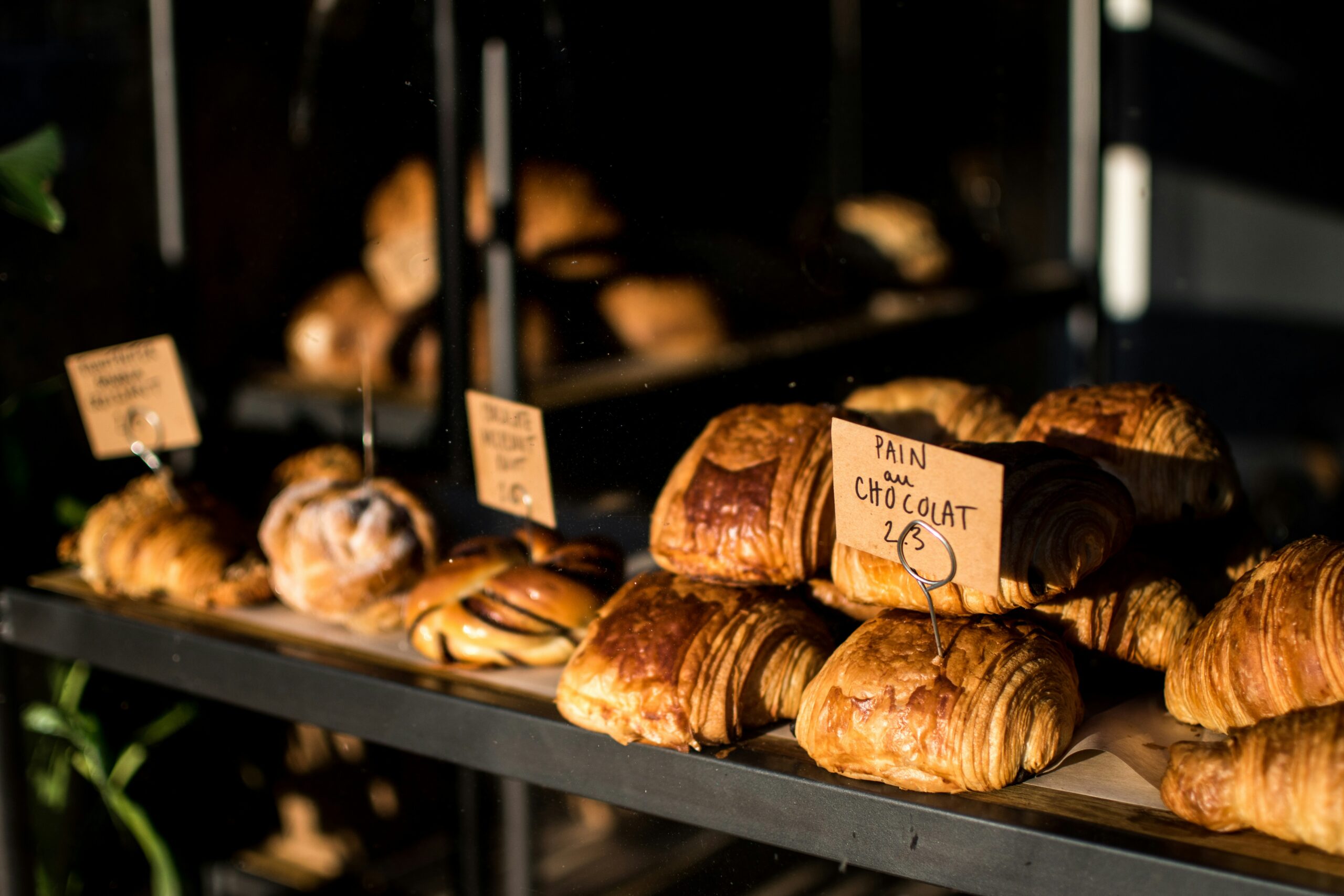 Croissants in a bakery