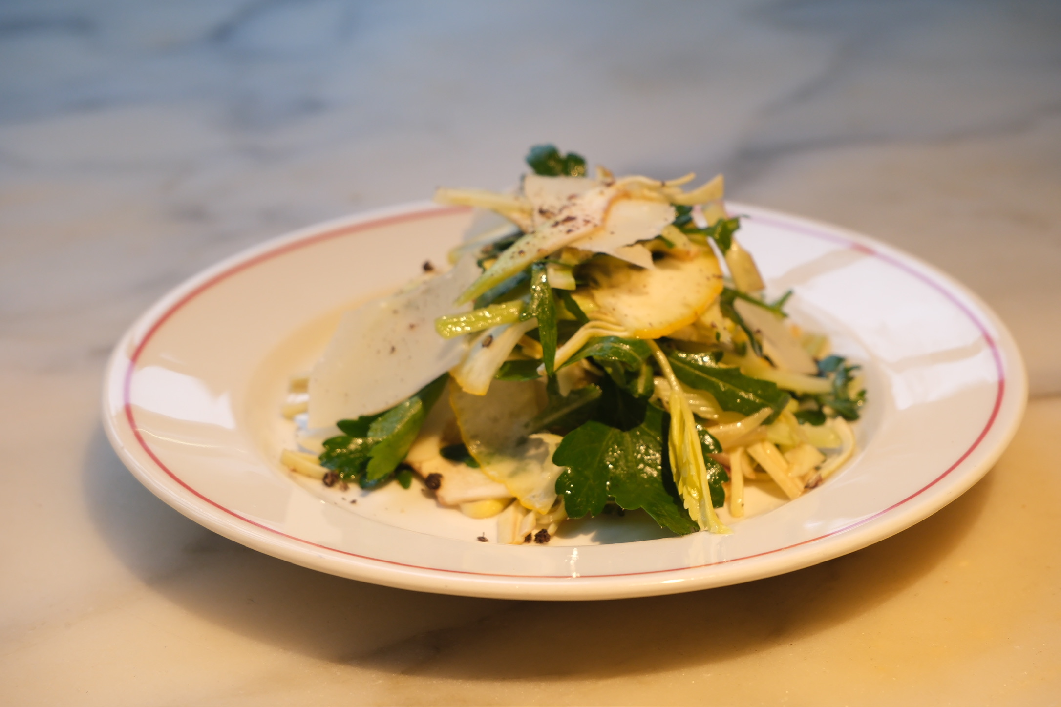 Raw artichoke salad