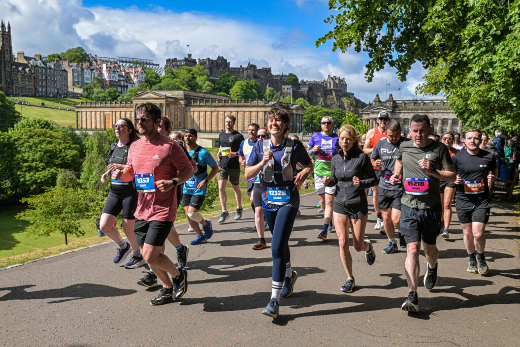 Action during the Edinburgh Marathon second day in Central Edinburgh