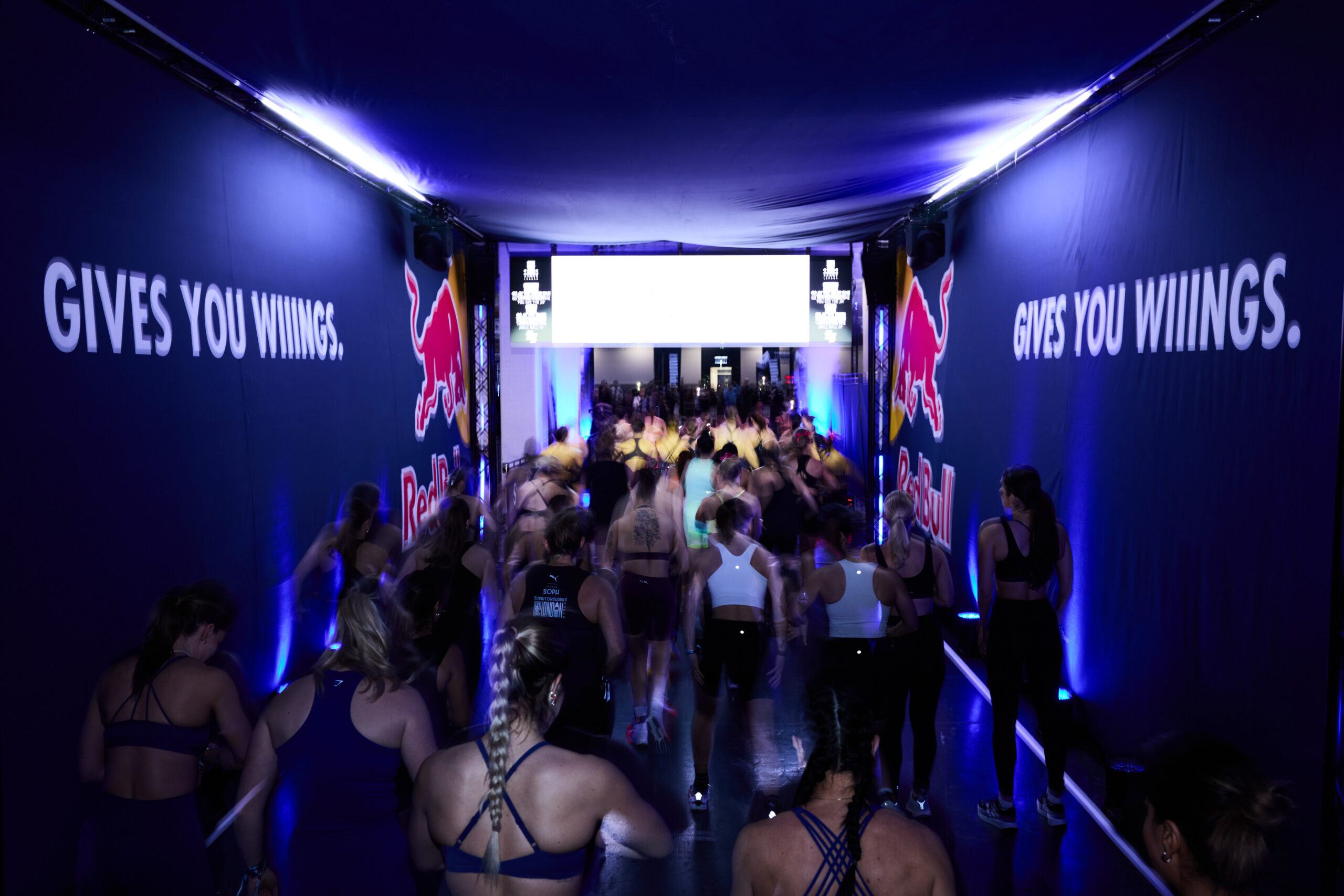 Competitors start the race at Red Bull Night Shift Olympia London