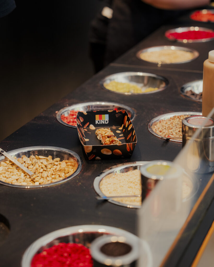 The build your own snack bar at KIND snack bar for event