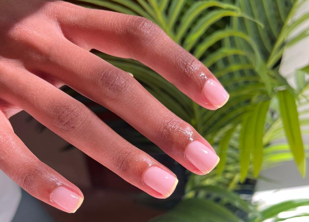 Person with Russian manicure