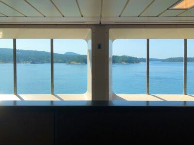 View from a ferry of the ocean