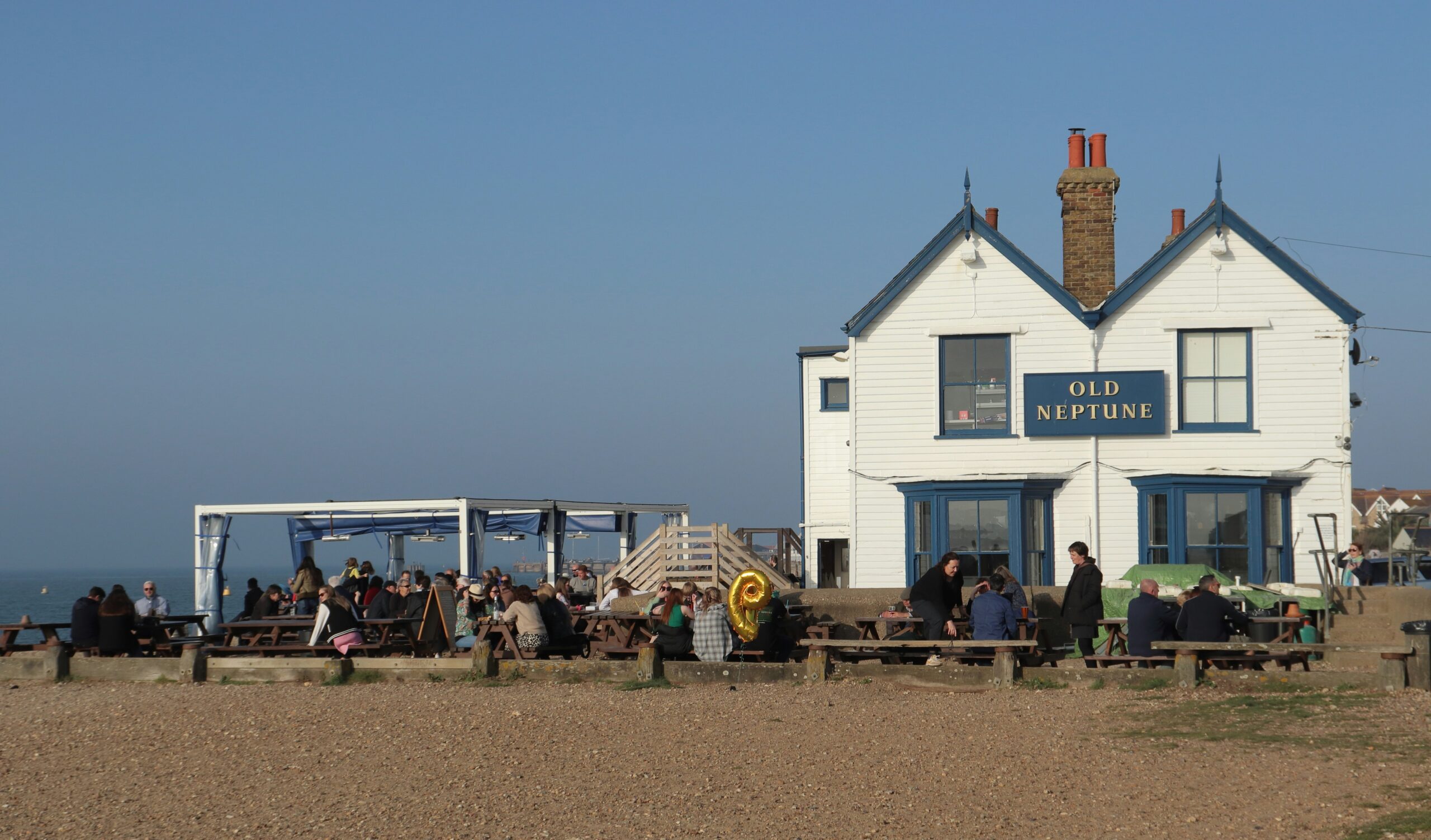 Old pub on the beach in Whitstable
