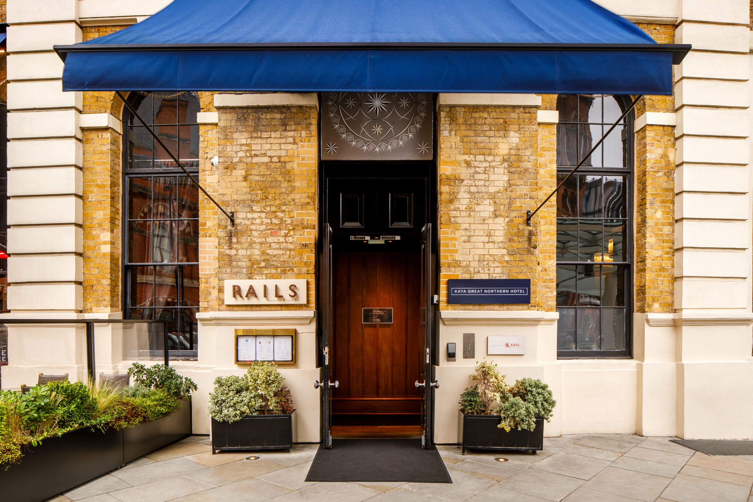 Rails bar front door at Kaya Great Northern Hotel 