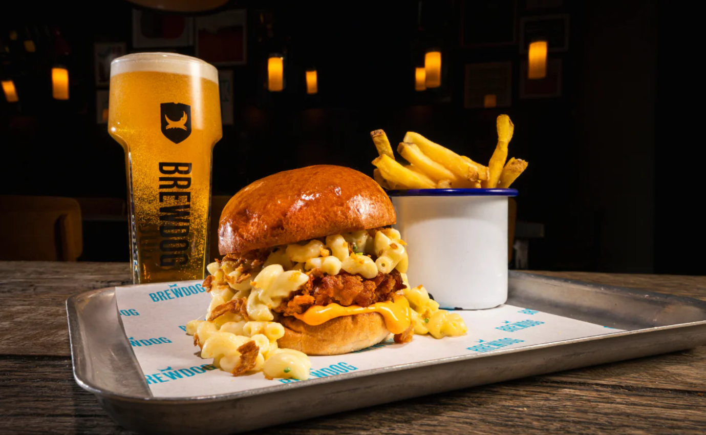 Brewdog Waterloo burger and pint