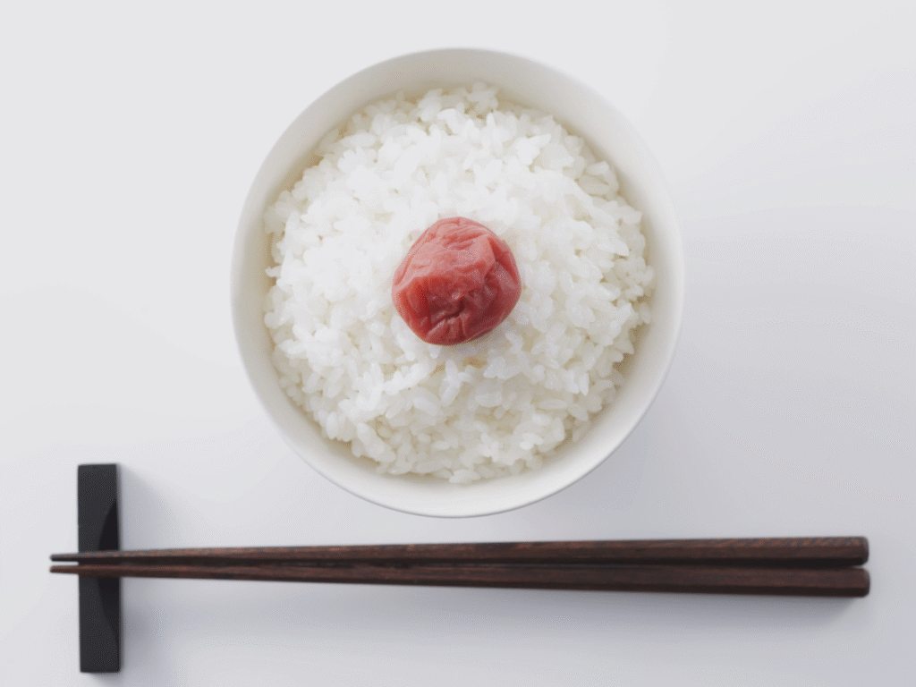 Umeboshi in a bowl of rice