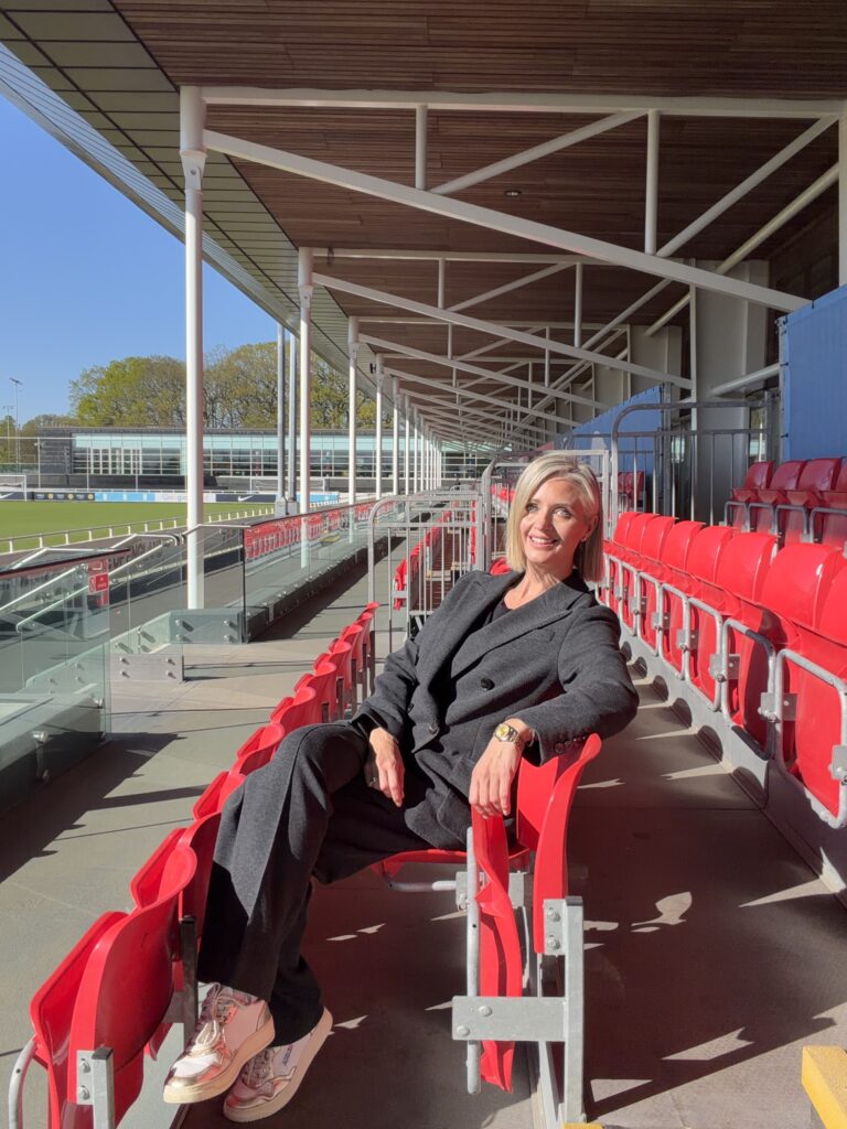 Hayley McQueen at Manchester United's stadium